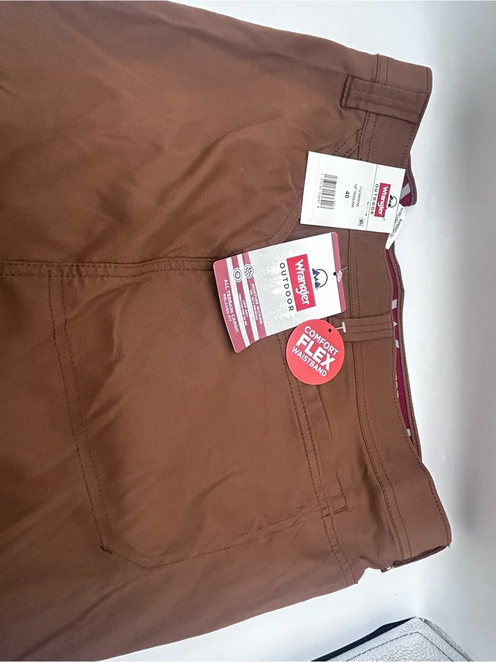 Wrangler Brown Outdoor Cargo Shorts with Flex Waistband